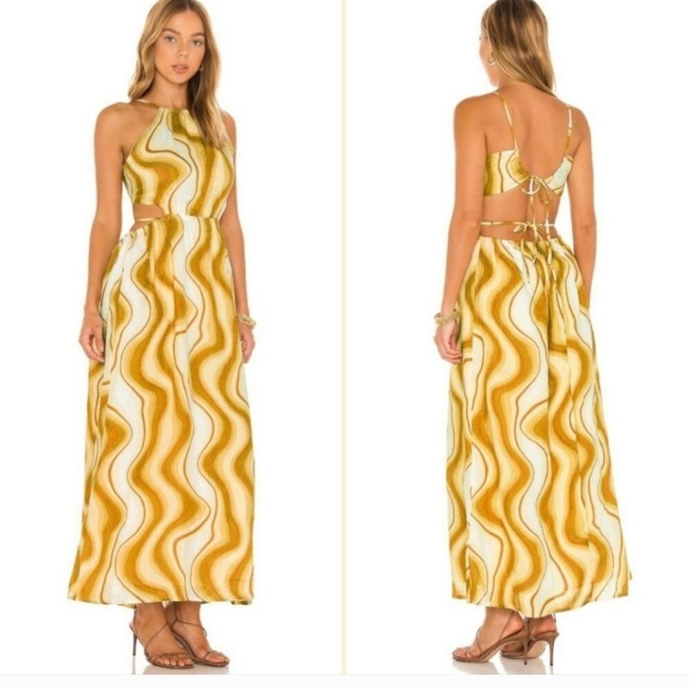 NWT Faithfull The Brand La Piedra Maxi Dress Talamanca Print Size 8